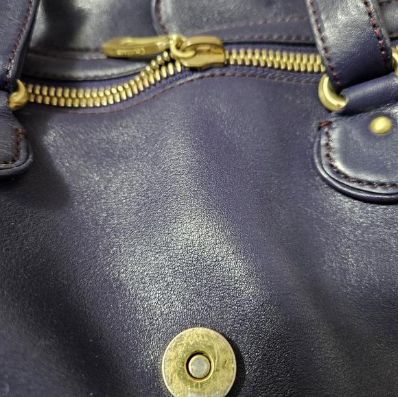 Cole Haan Alexa Blue Leather Satchel - Picture 11 of 12